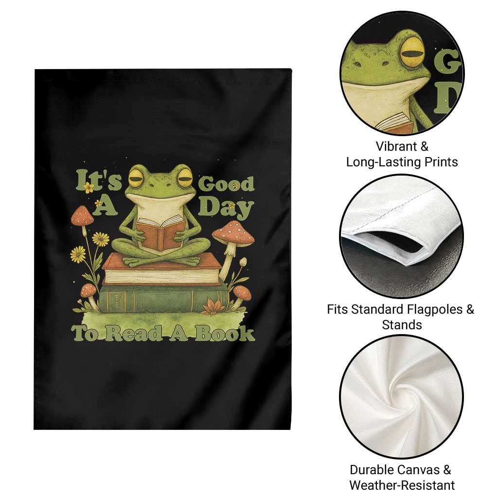 It Is A Good Day To Read A Book Garden Flag Funny Frog Reading TS12 Print Your Wear
