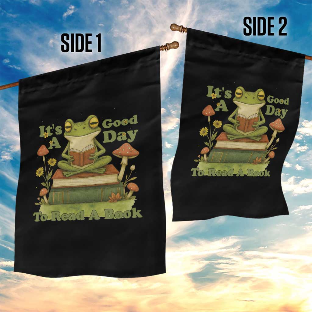 It Is A Good Day To Read A Book Garden Flag Funny Frog Reading TS12 Print Your Wear