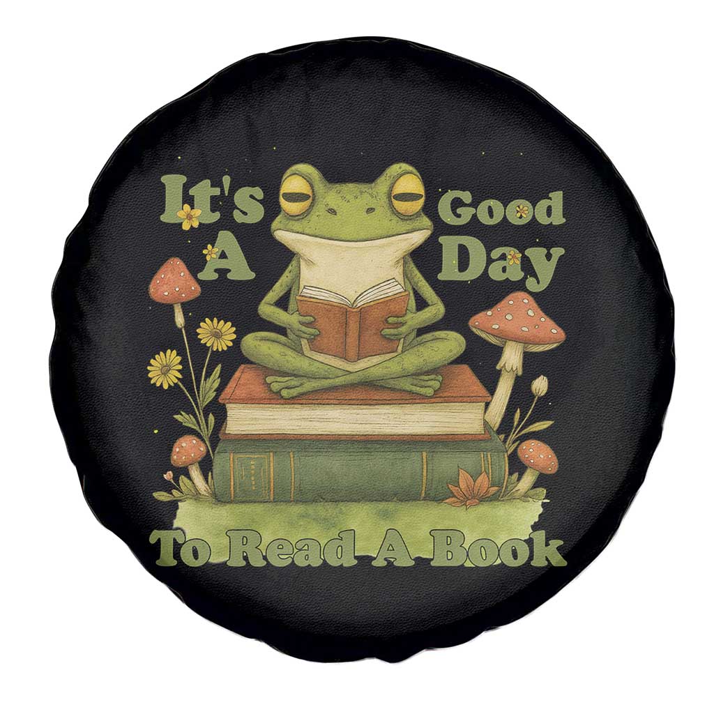 It Is A Good Day To Read A Book Spare Tire Cover Funny Frog Reading TS12 Print Your Wear