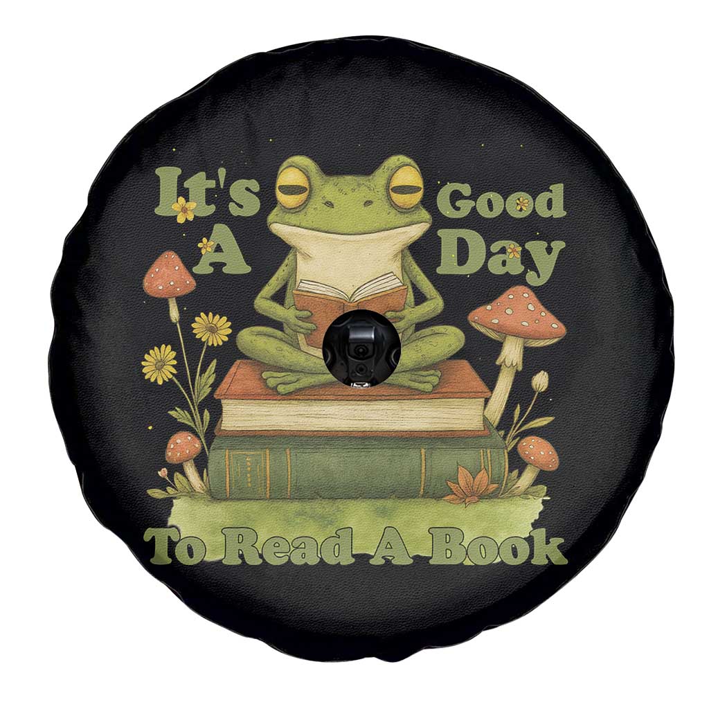 It Is A Good Day To Read A Book Spare Tire Cover Funny Frog Reading TS12 Print Your Wear