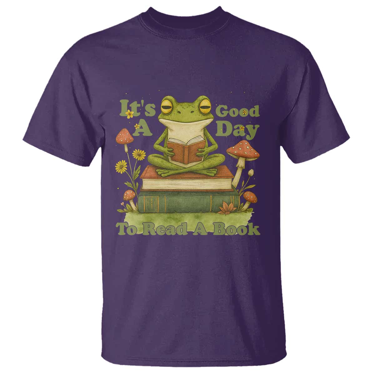 It Is A Good Day To Read A Book T Shirt Funny Frog Reading TS12 Purple Print Your Wear