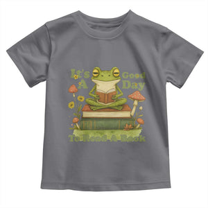 It Is A Good Day To Read A Book Toddler T Shirt Funny Frog Reading TS12 Charcoal Print Your Wear
