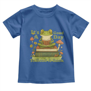 It Is A Good Day To Read A Book Toddler T Shirt Funny Frog Reading TS12 Royal Blue Print Your Wear