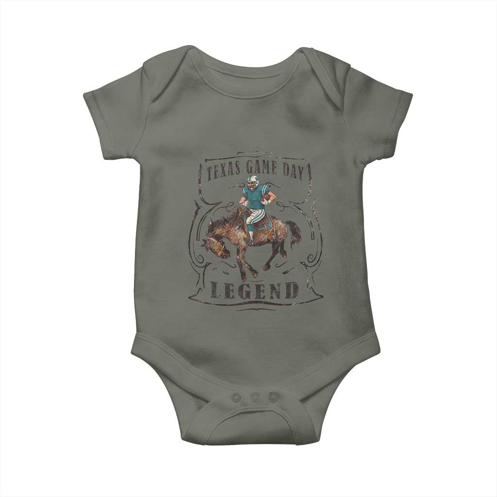 TX Game Day Legend Baby Onesie Funny CFF TS12 Military Green Print Your Wear