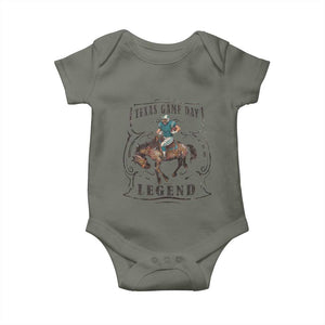 Texas Game Day Legend Baby Onesie Funny Football Cowboy TS12 Military Green Print Your Wear