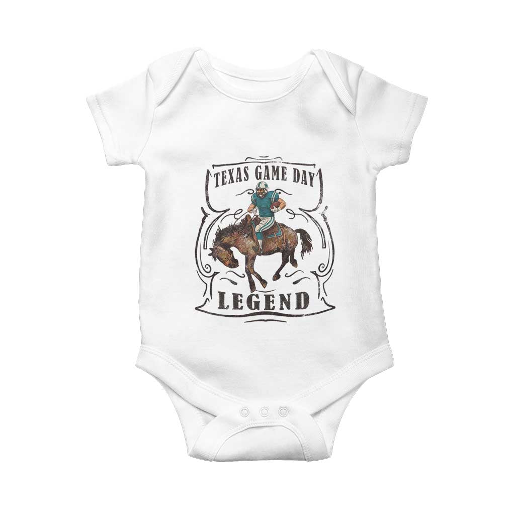 Texas Game Day Legend Baby Onesie Funny Football Cowboy TS12 White Print Your Wear