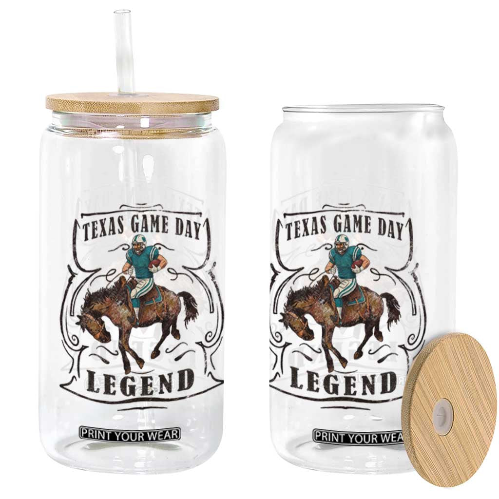 Texas Game Day Legend Glass Can Funny Football Cowboy TS12 Print Your Wear