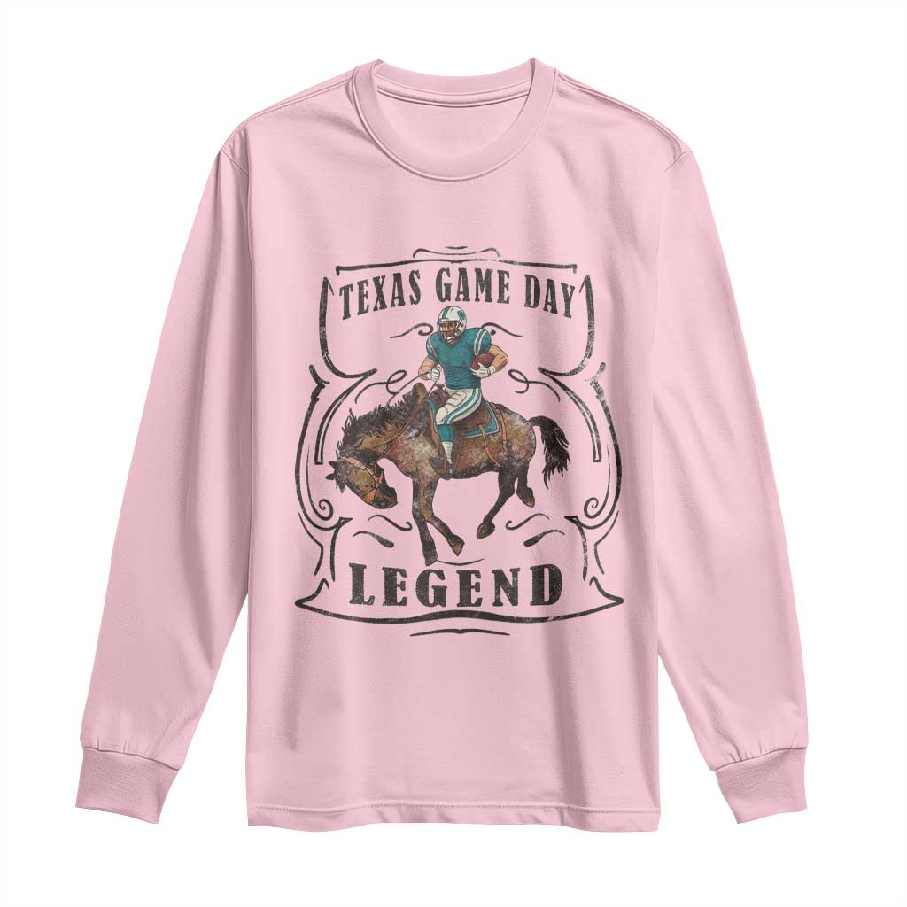 TX Game Day Legend Long Sleeve Shirt Funny CFF TS12 Light Pink Print Your Wear