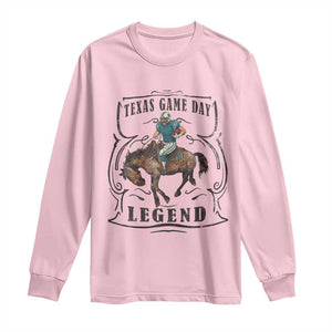 Texas Game Day Legend Long Sleeve Shirt Funny Football Cowboy TS12 Light Pink Print Your Wear