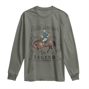 Texas Game Day Legend Long Sleeve Shirt Funny Football Cowboy TS12 Military Green Print Your Wear