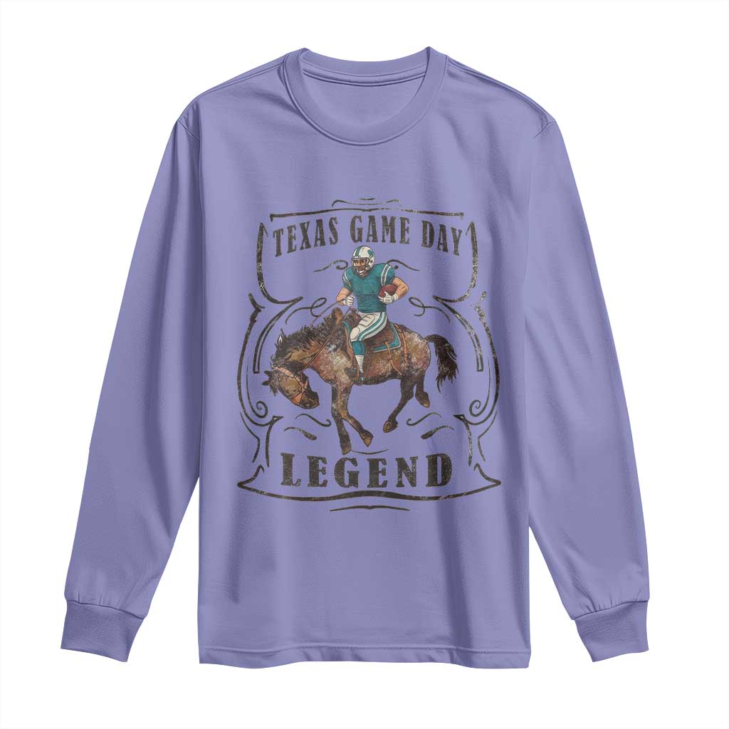 TX Game Day Legend Long Sleeve Shirt Funny CFF TS12 Violet Print Your Wear