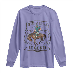 Texas Game Day Legend Long Sleeve Shirt Funny Football Cowboy TS12 Violet Print Your Wear