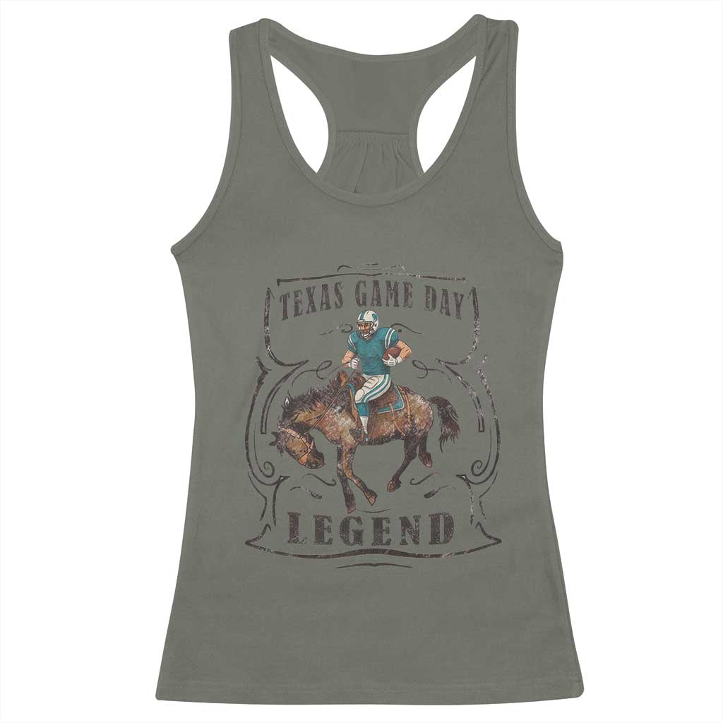 TX Game Day Legend Racerback Tank Top Funny CFF TS12 Military Green Print Your Wear
