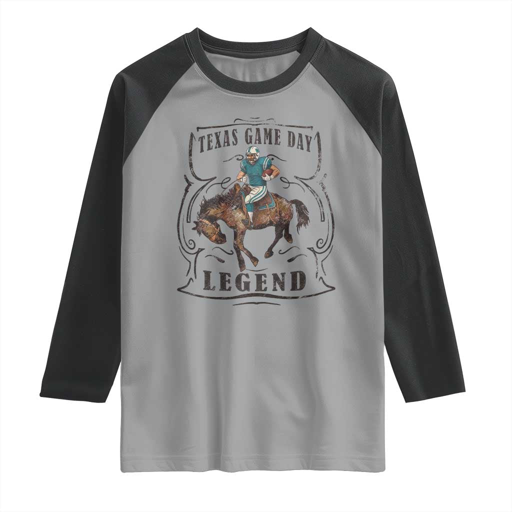 TX Game Day Legend Raglan Shirt Funny CFF TS12 Sport Gray Black Print Your Wear