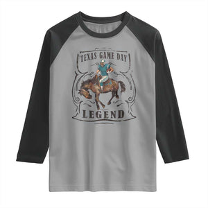 Texas Game Day Legend Raglan Shirt Funny Football Cowboy TS12 Sport Gray Black Print Your Wear