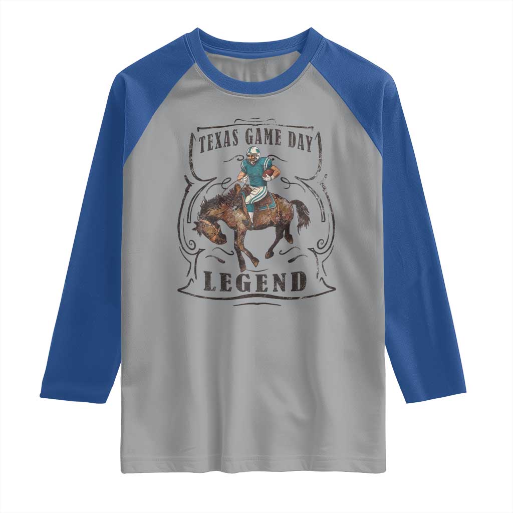 TX Game Day Legend Raglan Shirt Funny CFF TS12 Sport Gray Royal Print Your Wear