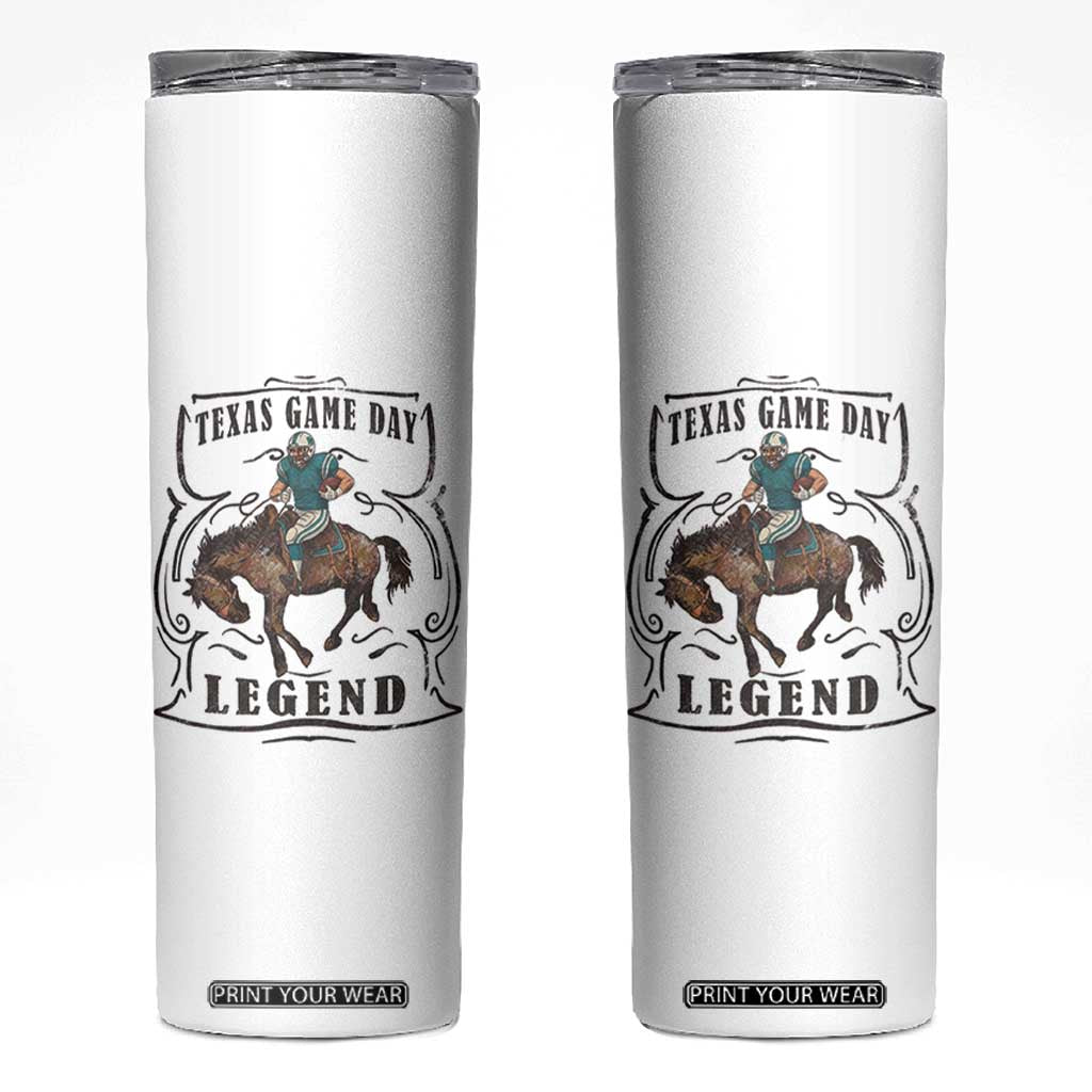 Texas Game Day Legend Skinny Tumbler Funny Football Cowboy TS12 White Print Your Wear