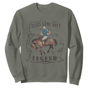TX Game Day Legend Sweatshirt Funny CFF TS12 Military Green Print Your Wear