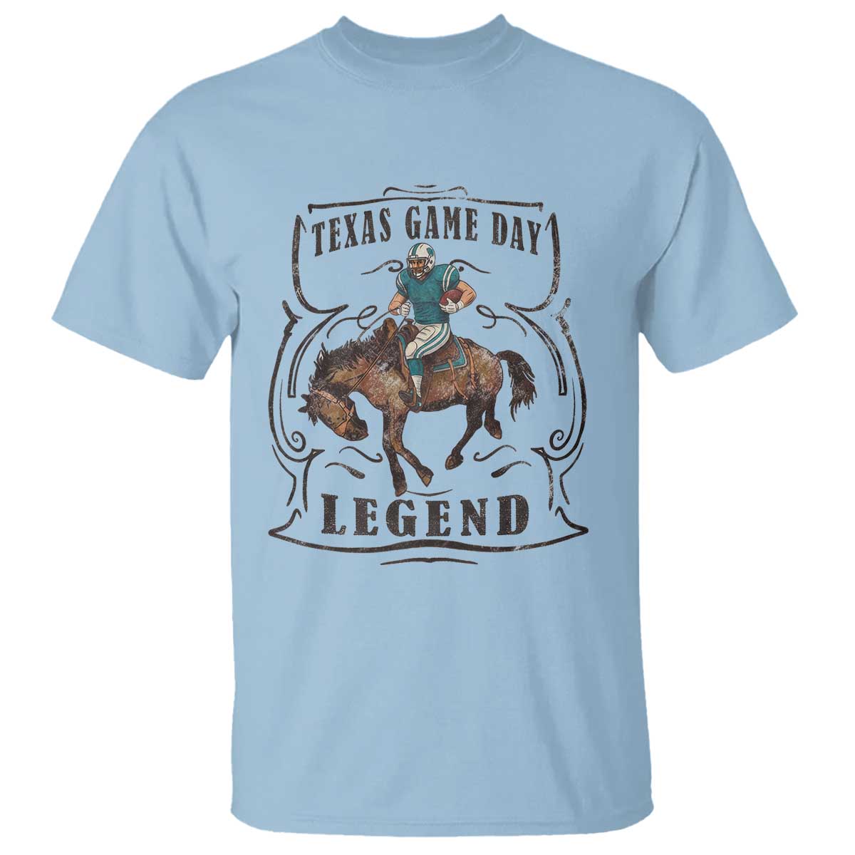TX Game Day Legend T Shirt Funny CFF TS12 Light Blue Print Your Wear