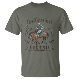 Texas Game Day Legend T Shirt Funny Football Cowboy TS12 Military Green Print Your Wear
