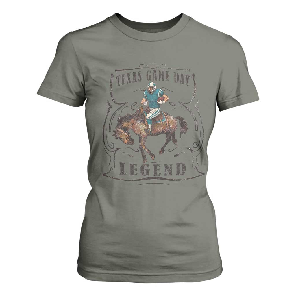 TX Game Day Legend T Shirt For Women Funny CFF TS12 Military Green Print Your Wear