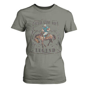 Texas Game Day Legend T Shirt For Women Funny Football Cowboy TS12 Military Green Print Your Wear