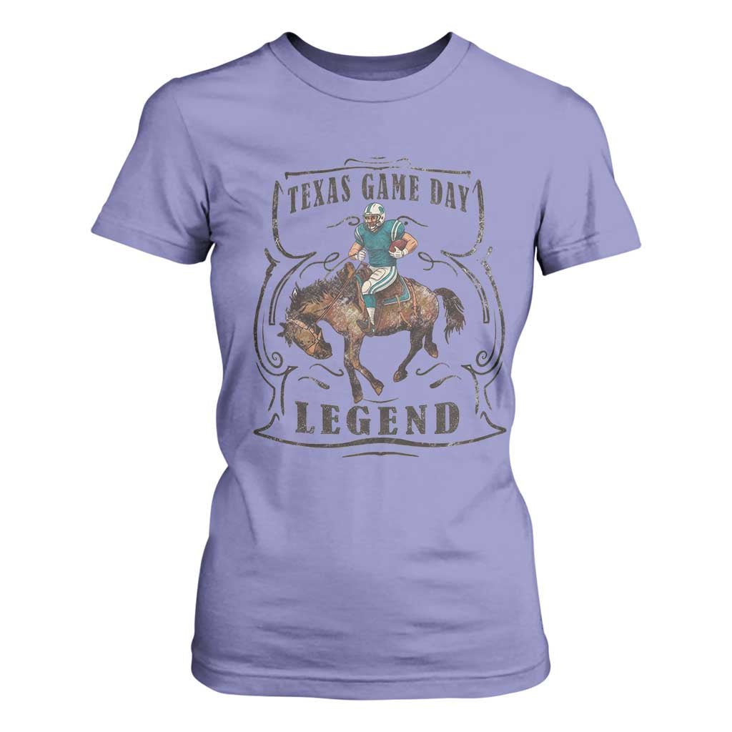 TX Game Day Legend T Shirt For Women Funny CFF TS12 Violet Print Your Wear
