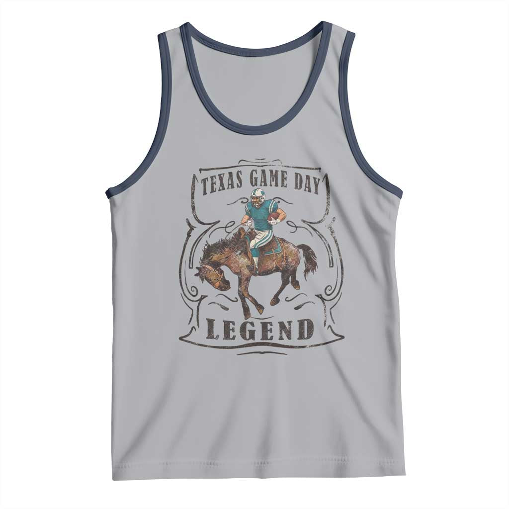 TX Game Day Legend Tank Top Funny CFF TS12 Athletic Heather Navy Print Your Wear