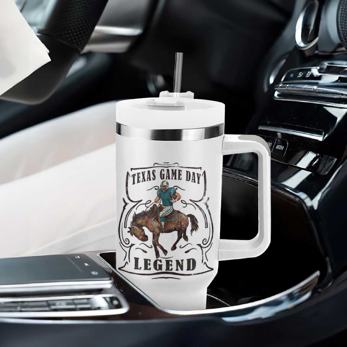 TX Game Day Legend Tumbler With Handle Funny CFF TS12 Print Your Wear