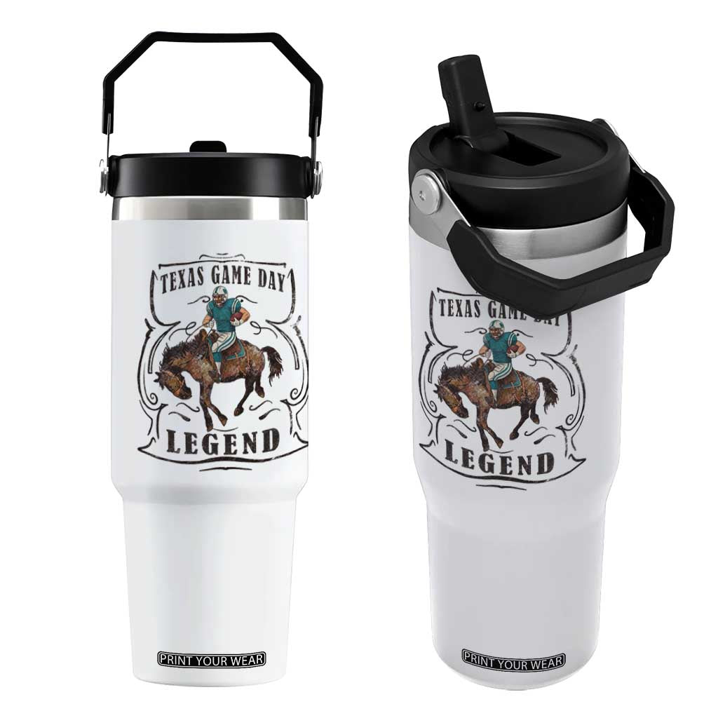 TX Game Day Legend Flip Straw Tumbler Funny CFF TS12 One Size: 30 oz White Print Your Wear
