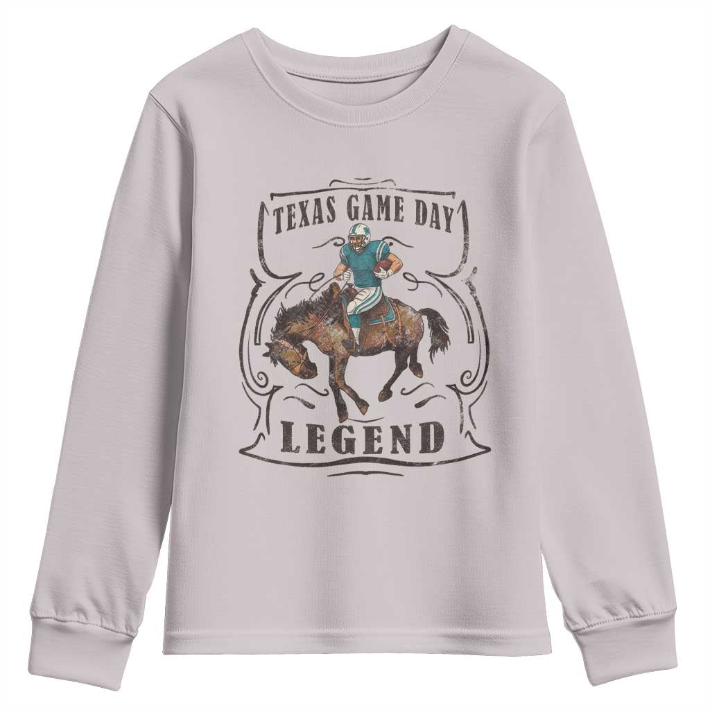 TX Game Day Legend Youth Sweatshirt Funny CFF TS12 Ice Gray Print Your Wear
