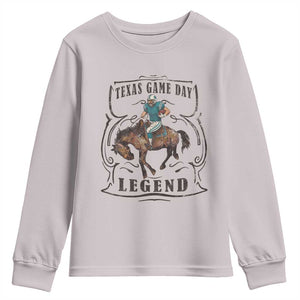 Texas Game Day Legend Youth Sweatshirt Funny Football Cowboy TS12 Ice Gray Print Your Wear