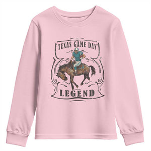 Texas Game Day Legend Youth Sweatshirt Funny Football Cowboy TS12 Light Pink Print Your Wear