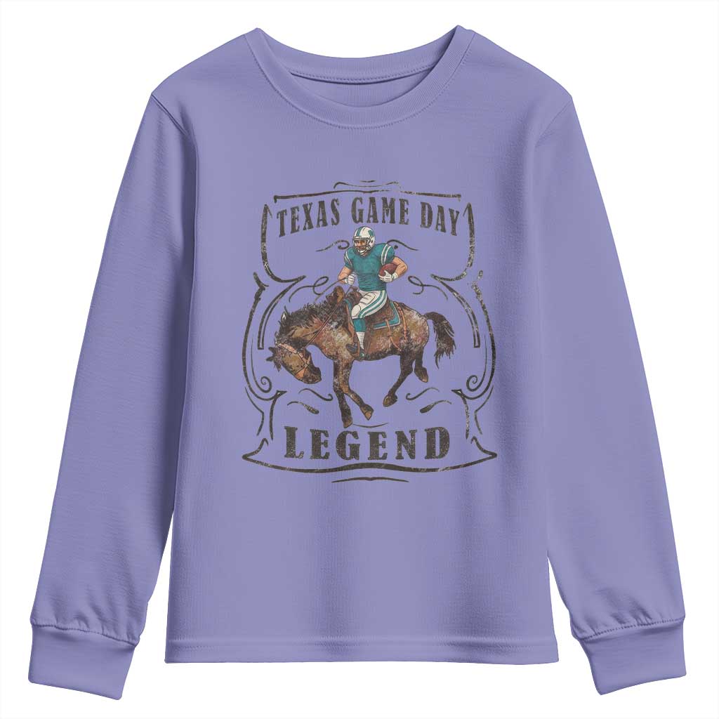 TX Game Day Legend Youth Sweatshirt Funny CFF TS12 Violet Print Your Wear