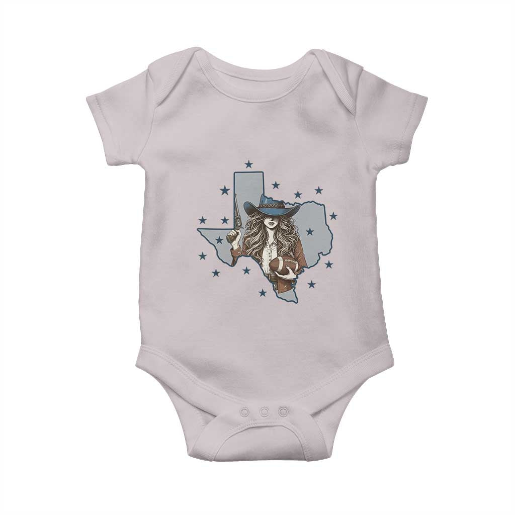 Funny TX Cowgirl Baby Onesie Football Lover Gift TS12 Ice Gray Print Your Wear