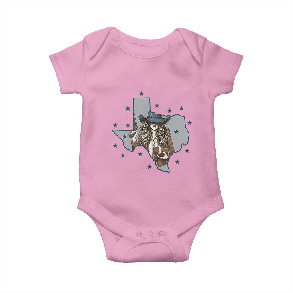 Funny TX Cowgirl Baby Onesie Football Lover Gift TS12 Light Pink Print Your Wear