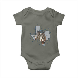 Funny Texas Cowgirl Baby Onesie Football Lover Gift TS12 Military Green Print Your Wear