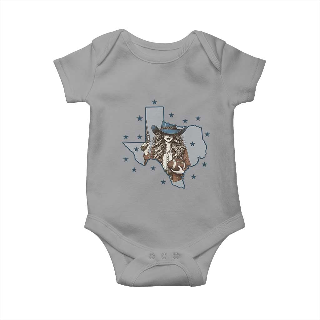 Funny TX Cowgirl Baby Onesie Football Lover Gift TS12 Sport Gray Print Your Wear