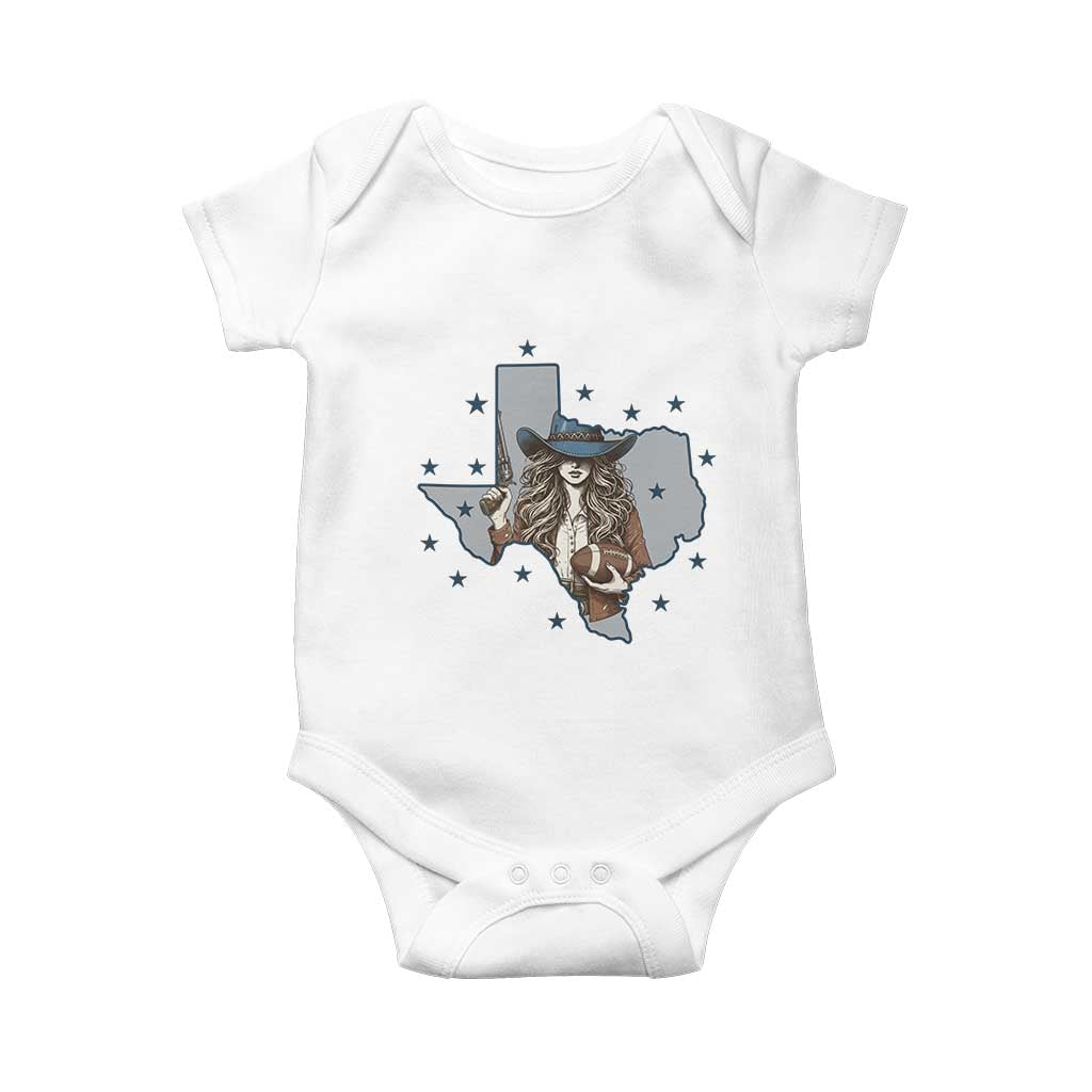 Funny TX Cowgirl Baby Onesie Football Lover Gift TS12 White Print Your Wear