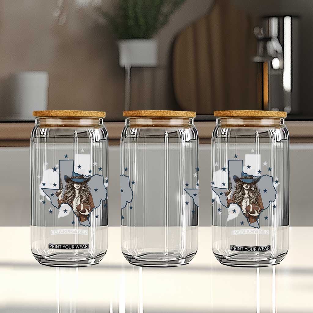 Funny TX Cowgirl Glass Can Football Lover Gift TS12 Print Your Wear
