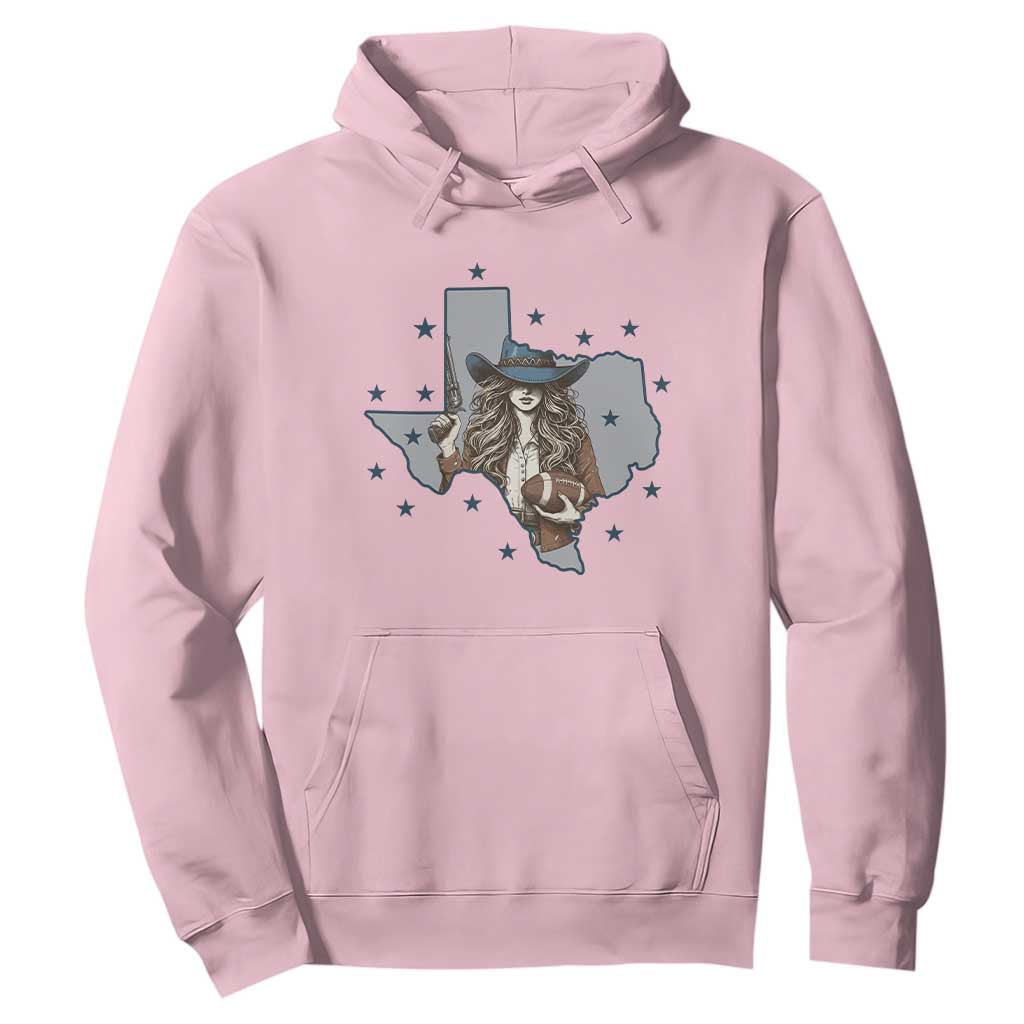 Funny TX Cowgirl Hoodie Football Lover Gift TS12 Light Pink Print Your Wear