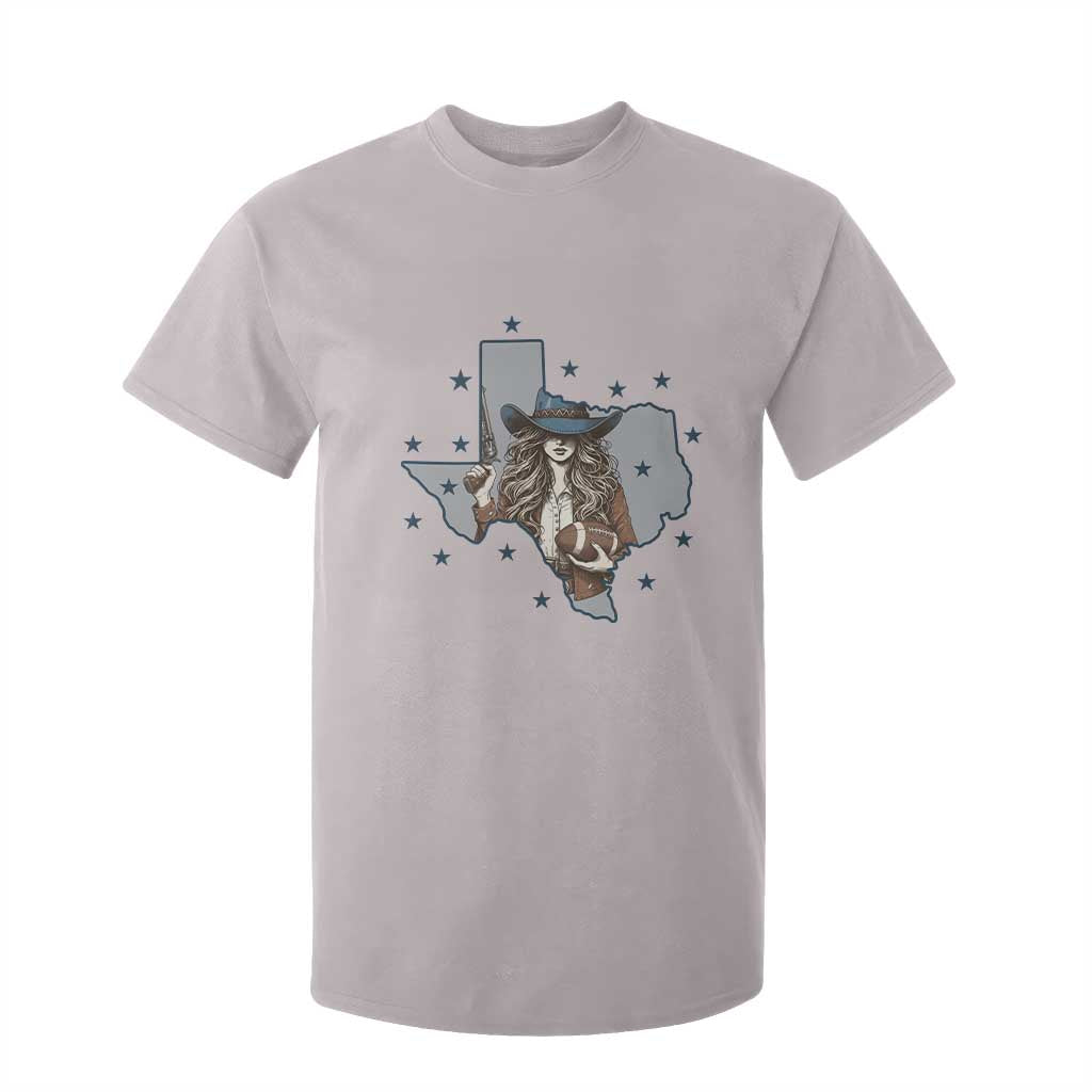 Funny TX Cowgirl T Shirt For Kid Football Lover Gift TS12 Ice Gray Print Your Wear