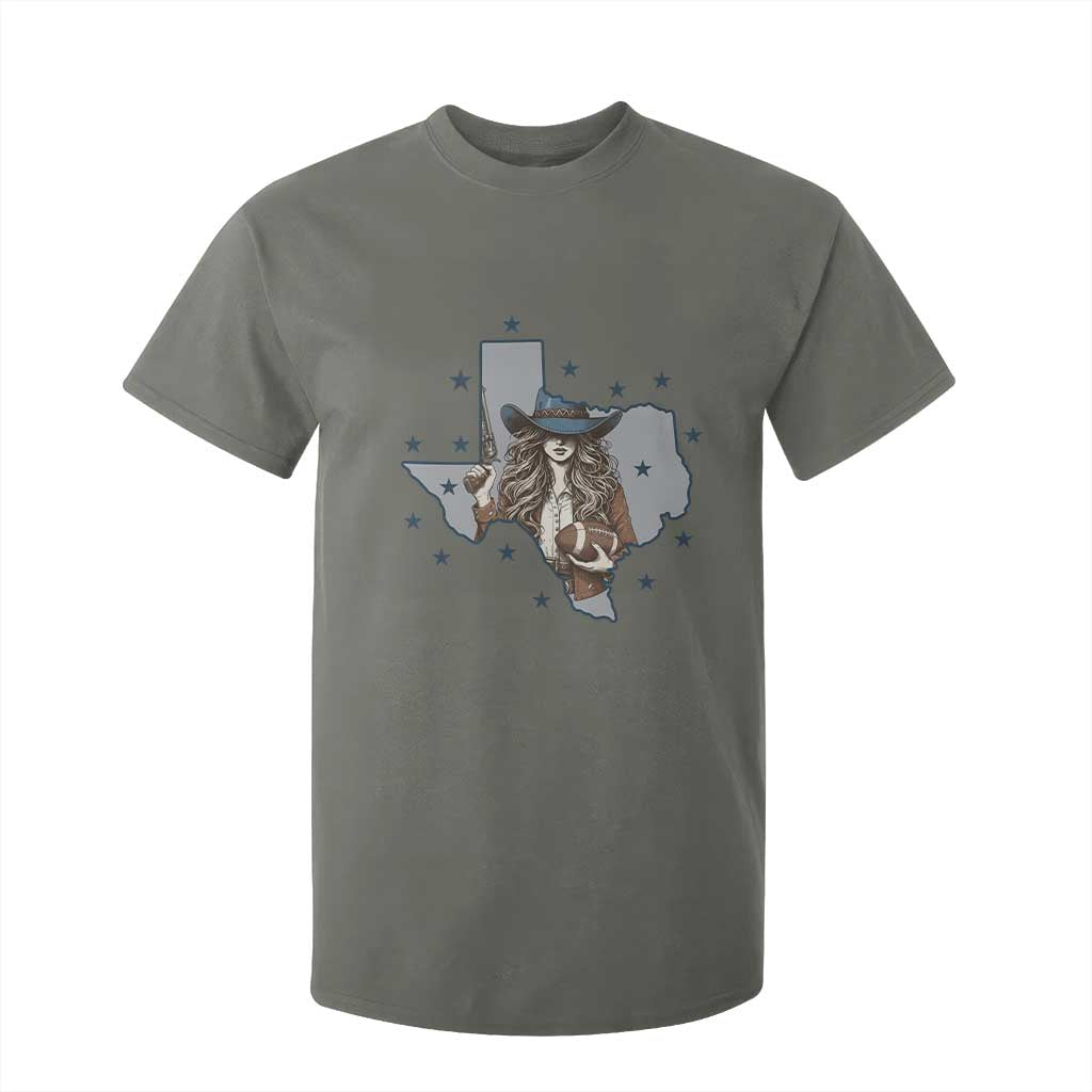 Funny TX Cowgirl T Shirt For Kid Football Lover Gift TS12 Military Green Print Your Wear