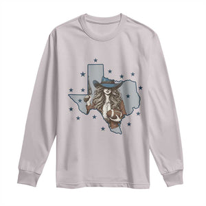 Funny Texas Cowgirl Long Sleeve Shirt Football Lover Gift TS12 Ice Gray Print Your Wear