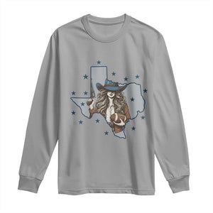 Funny Texas Cowgirl Long Sleeve Shirt Football Lover Gift TS12 Sport Gray Print Your Wear