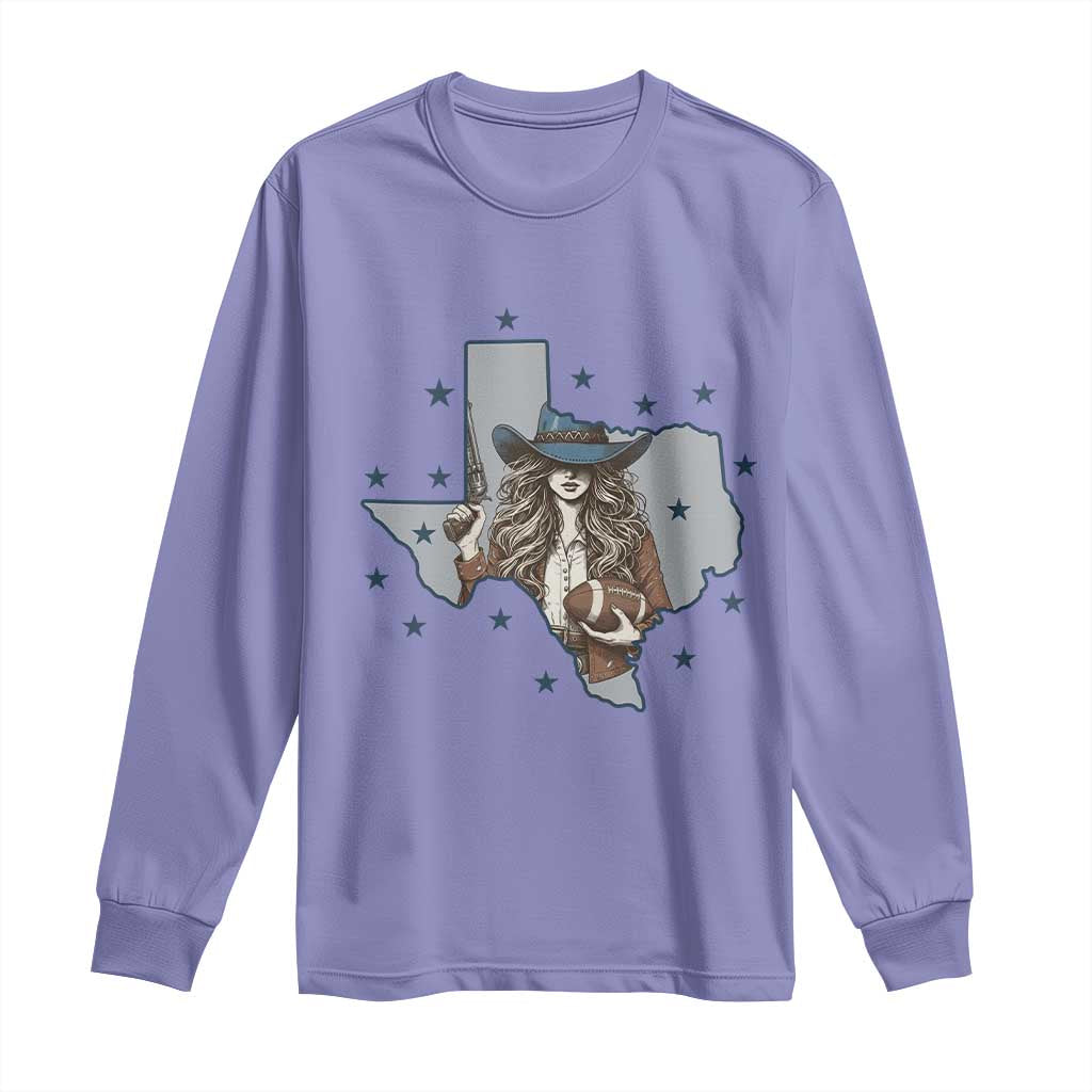 Funny TX Cowgirl Long Sleeve Shirt Football Lover Gift TS12 Violet Print Your Wear