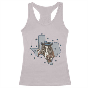 Funny TX Cowgirl Racerback Tank Top Football Lover Gift TS12 Ice Gray Print Your Wear