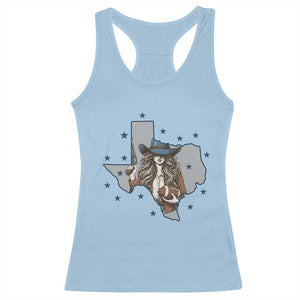 Funny TX Cowgirl Racerback Tank Top Football Lover Gift TS12 Light Blue Print Your Wear