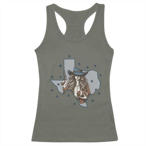 Funny TX Cowgirl Racerback Tank Top Football Lover Gift TS12 Military Green Print Your Wear