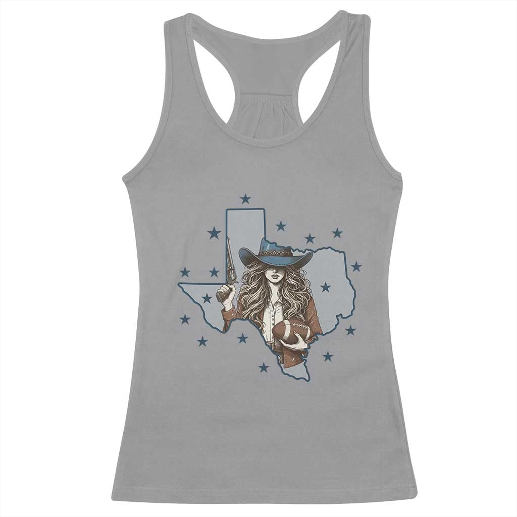 Funny TX Cowgirl Racerback Tank Top Football Lover Gift TS12 Sport Gray Print Your Wear
